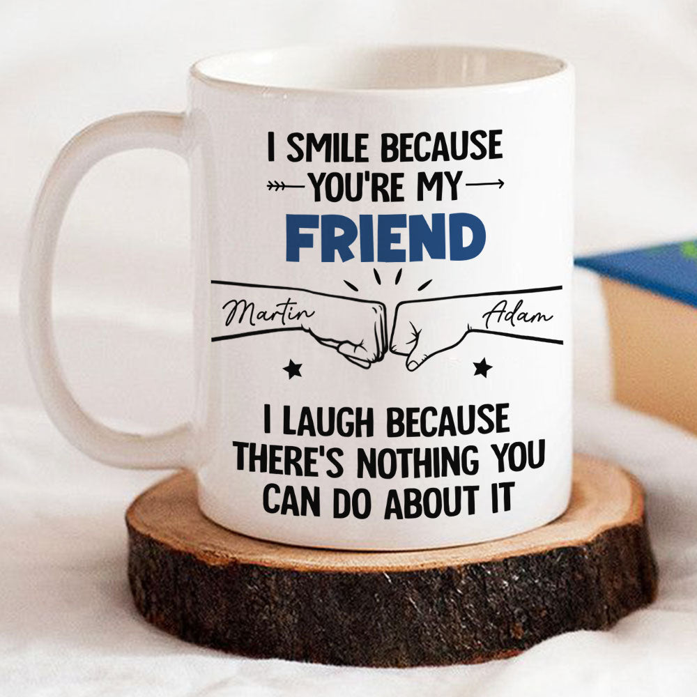 I Smile Because You Are My Brother - Personalized Custom Coffee Mug