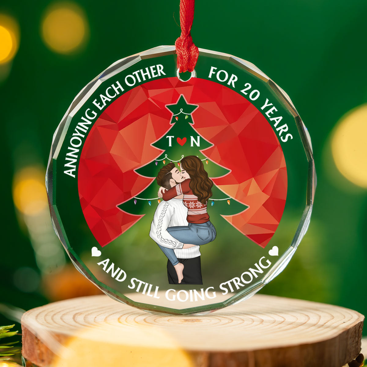 Annoying Each Other - Personalized Custom Glass Ornament