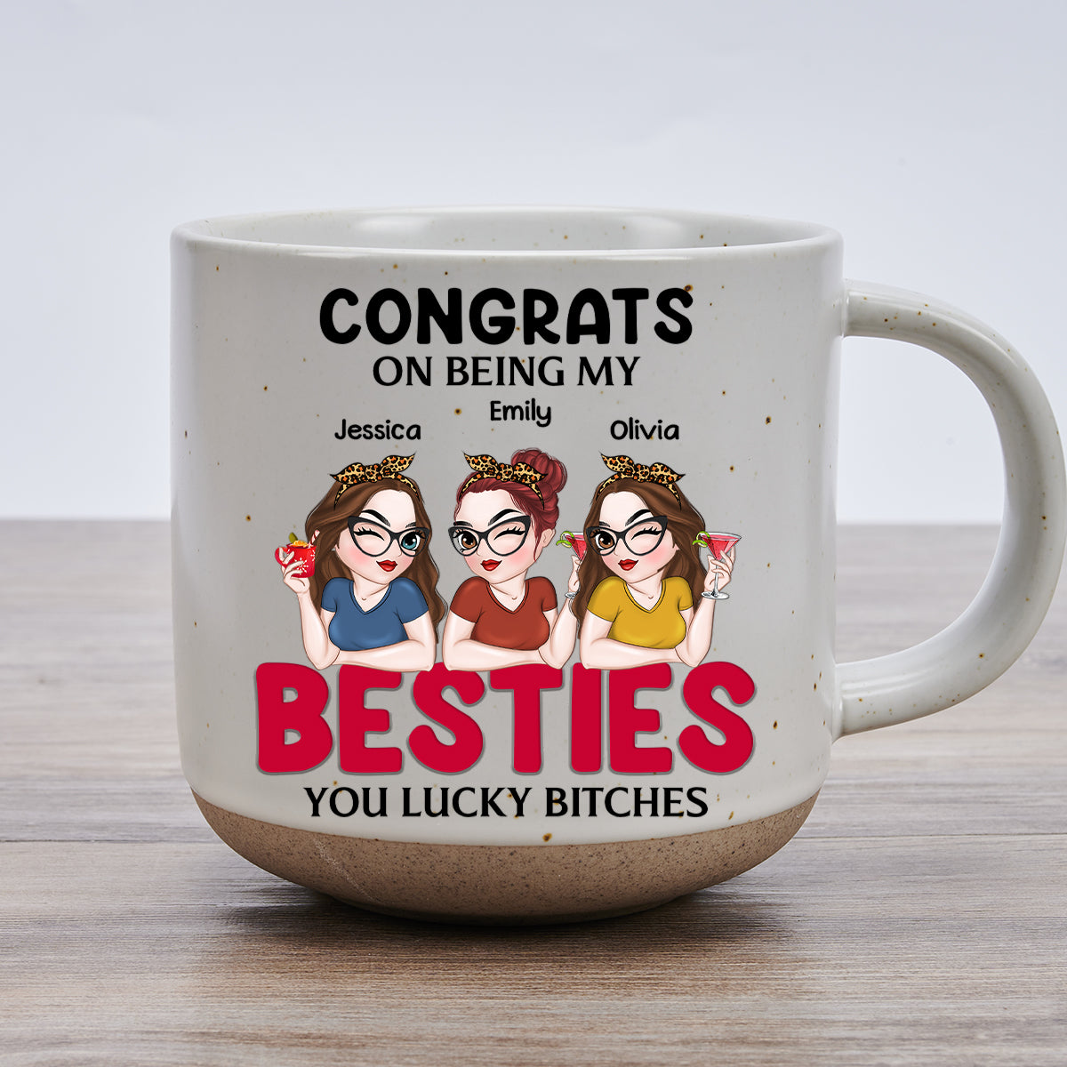 Congrats On Being My Bestie - Personalized Custom Pottery Mug