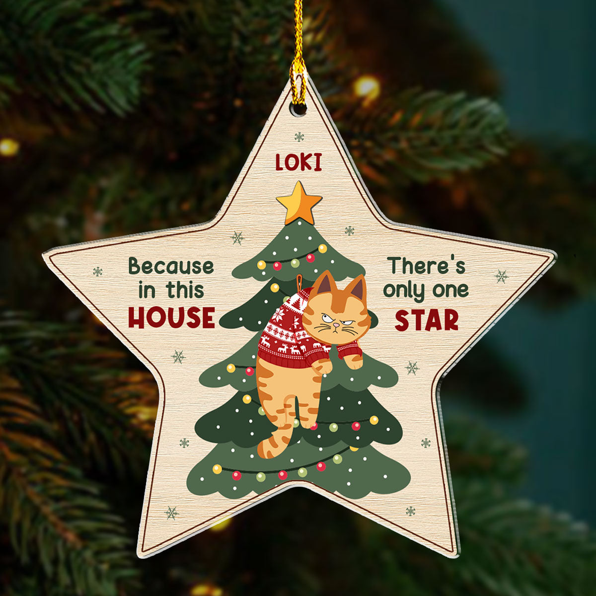 There's Only One Star In This House - Personalized Custom Acrylic Ornament