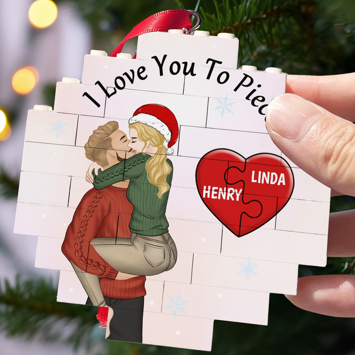 Love You To Piece - Personalized Custom Puzzle Ornament