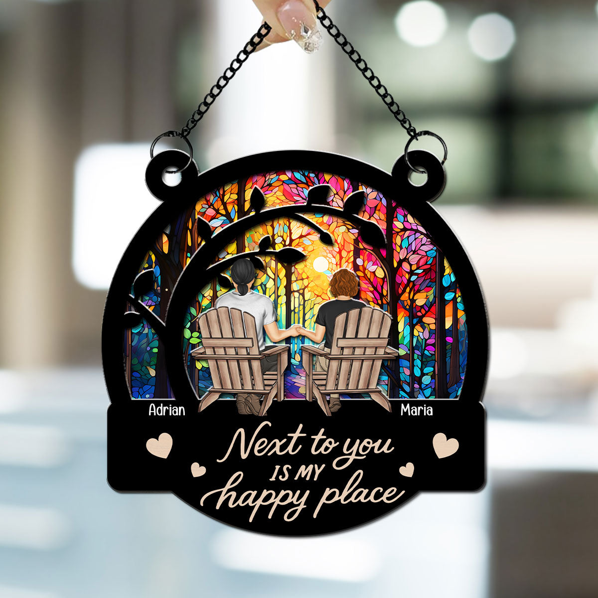 Next To You Feels Perfect - Personalized Custom Suncatcher