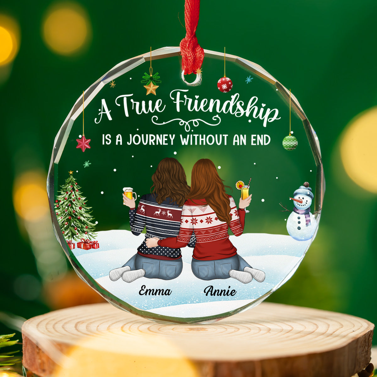 A Journey Without An End  - Personalized Custom Glass Ornament