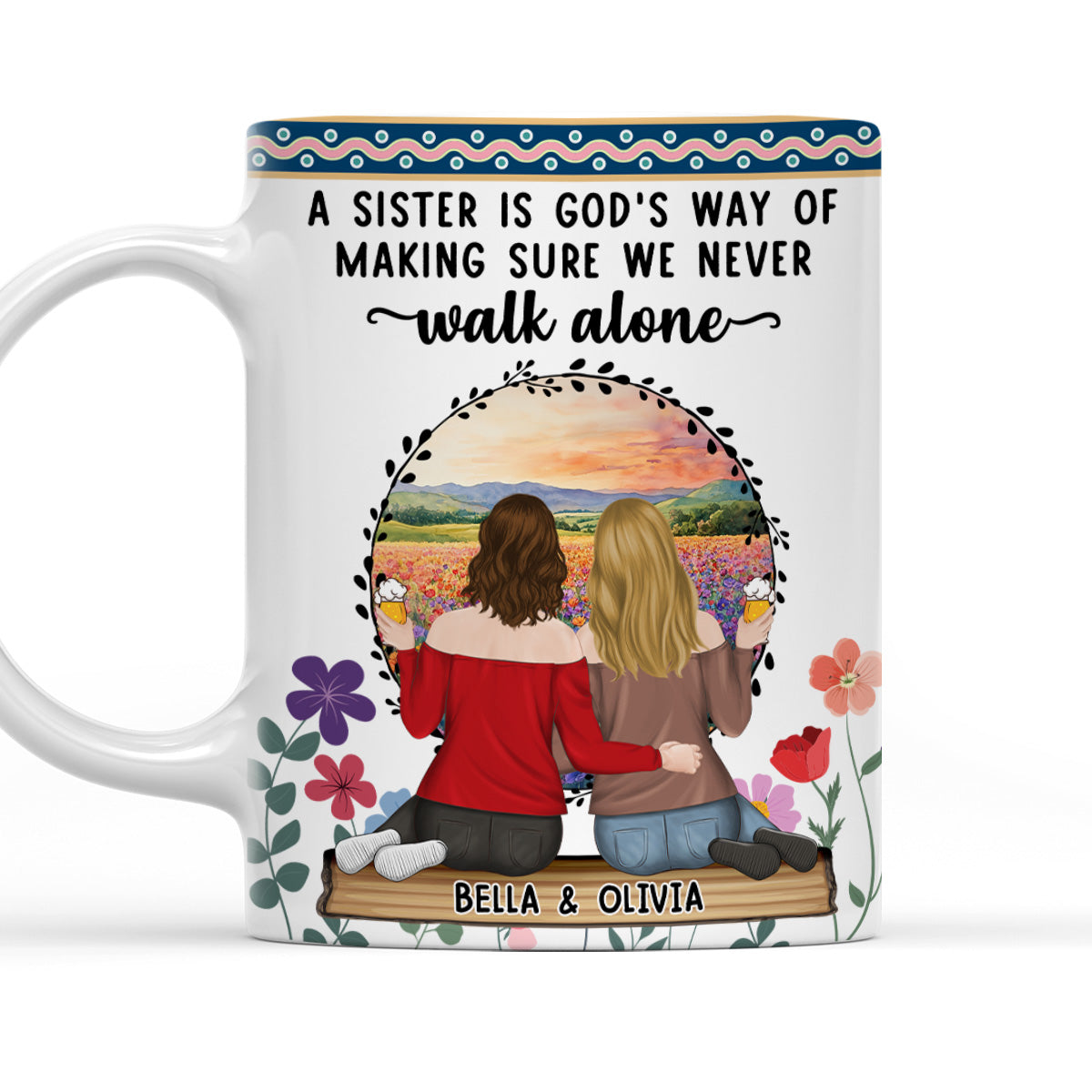 Our Friendship Is A Treasure I Cherish - Personalized Custom Coffee Mug