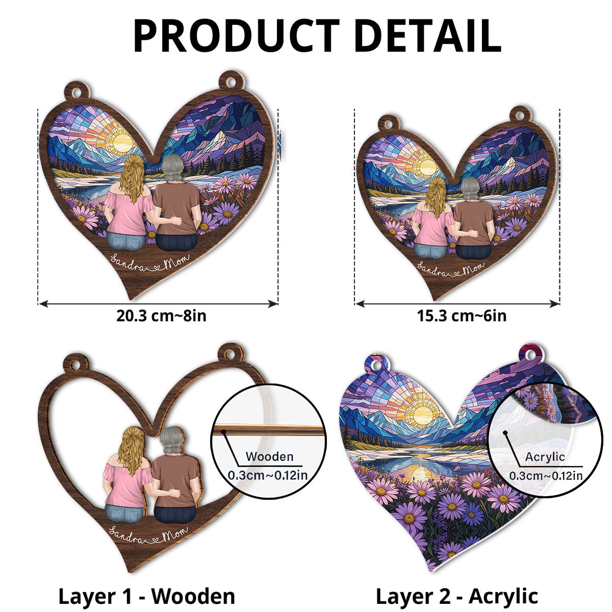 Mom We Love You - Personalized Custom Suncatcher