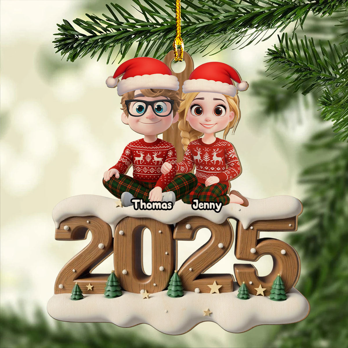 Us From Now Onwards - Personalized Custom 3D Effect Wood Ornament
