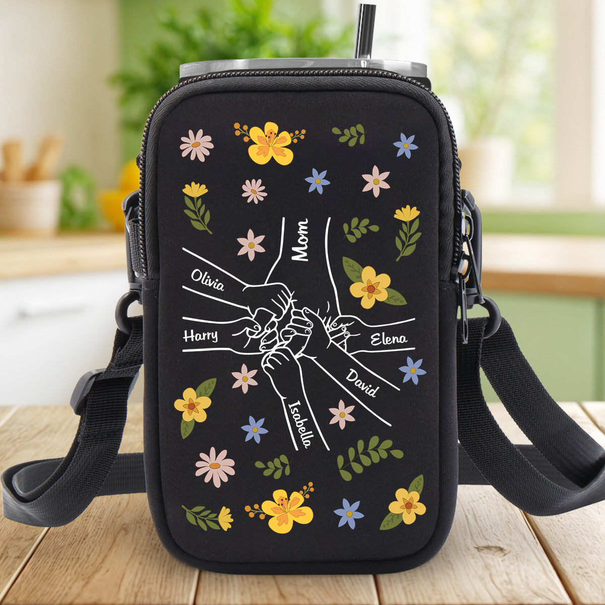 Hand In Hand - Personalized Custom Water Bottle Carrier Bag