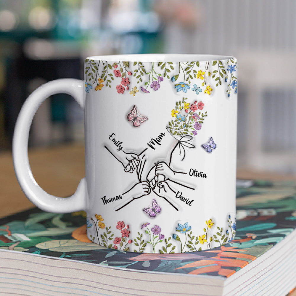 Her Hands Hold My Heart - Personalized Custom 3D Inflated Effect Mug