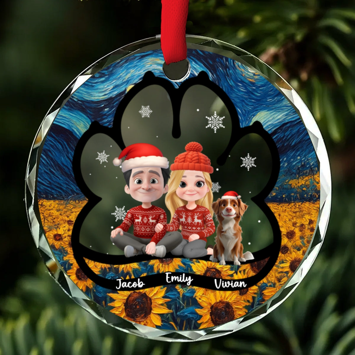 Here With Each Other - Personalized Custom Glass Ornament