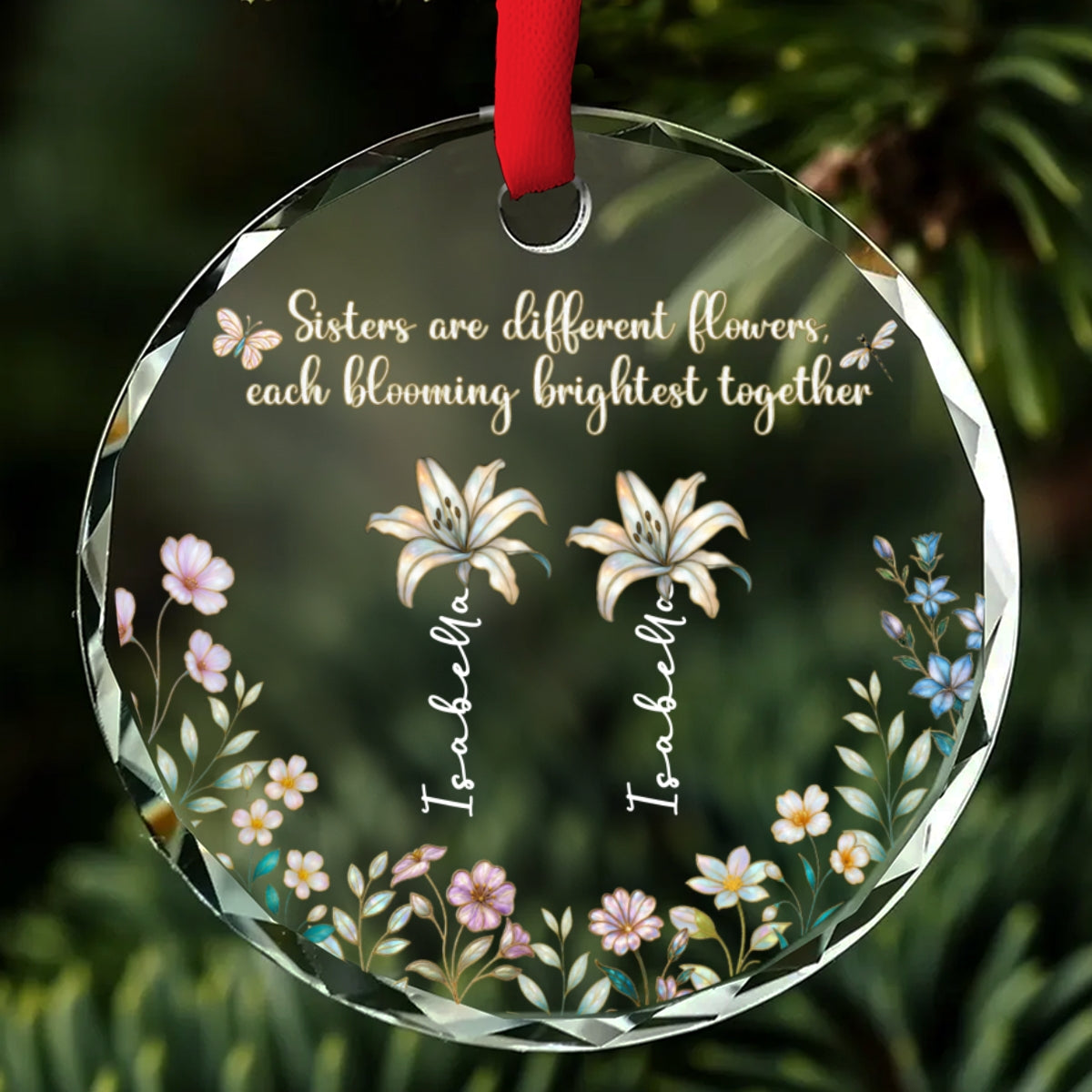 Blooming Together - Personalized Custom Glass Ornament