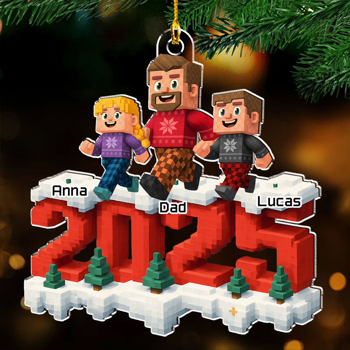 Just Us In This Year - Personalized Custom 3D Effect Acrylic Ornament