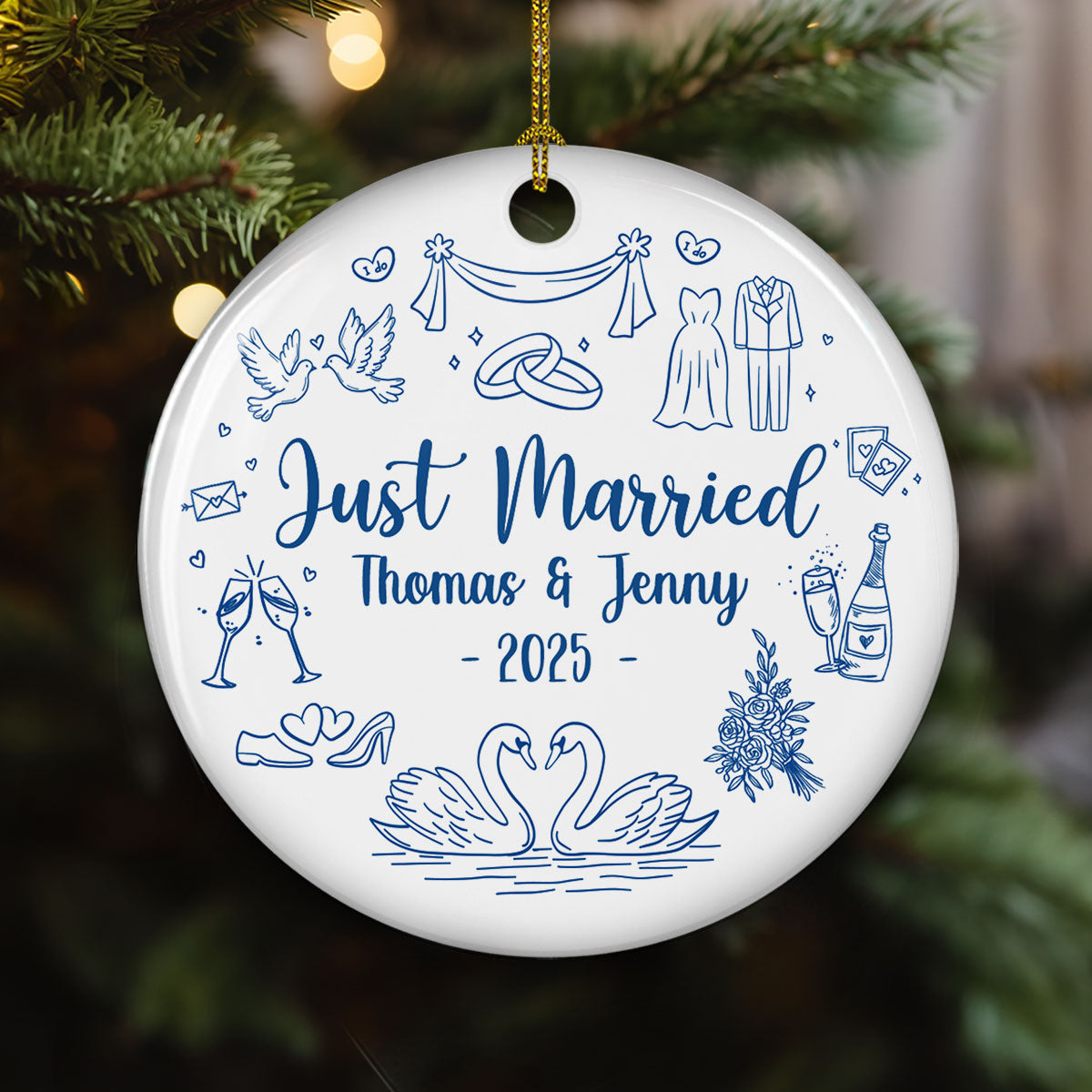 Marry You - Personalized Custom Ceramic Ornament