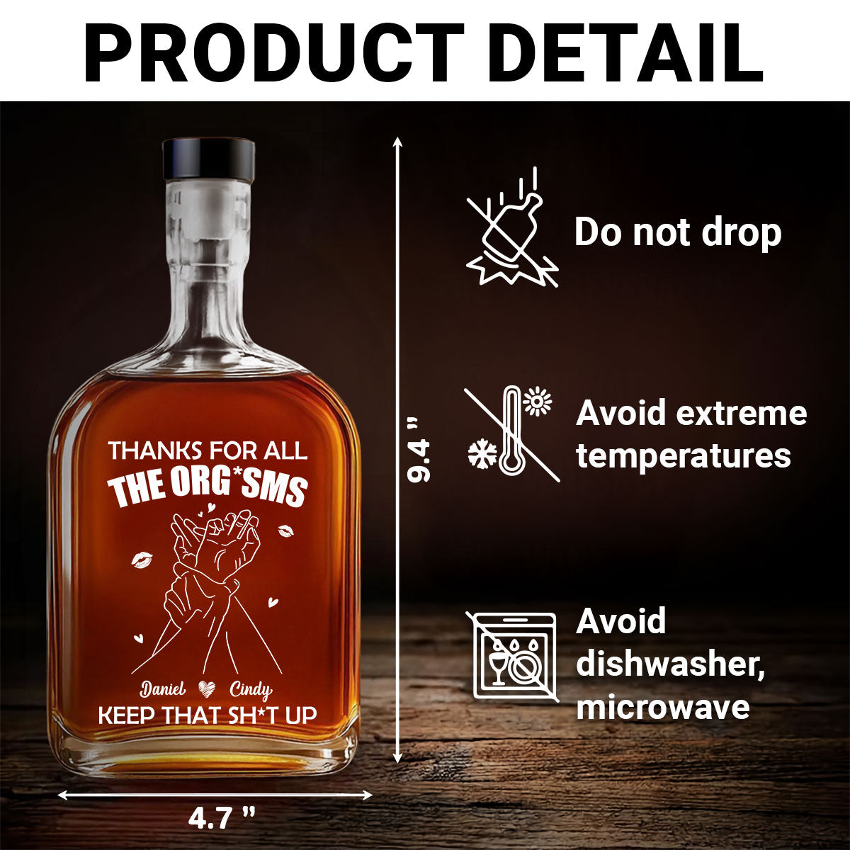 Thanks For All - Personalized Custom Spirits Decanter