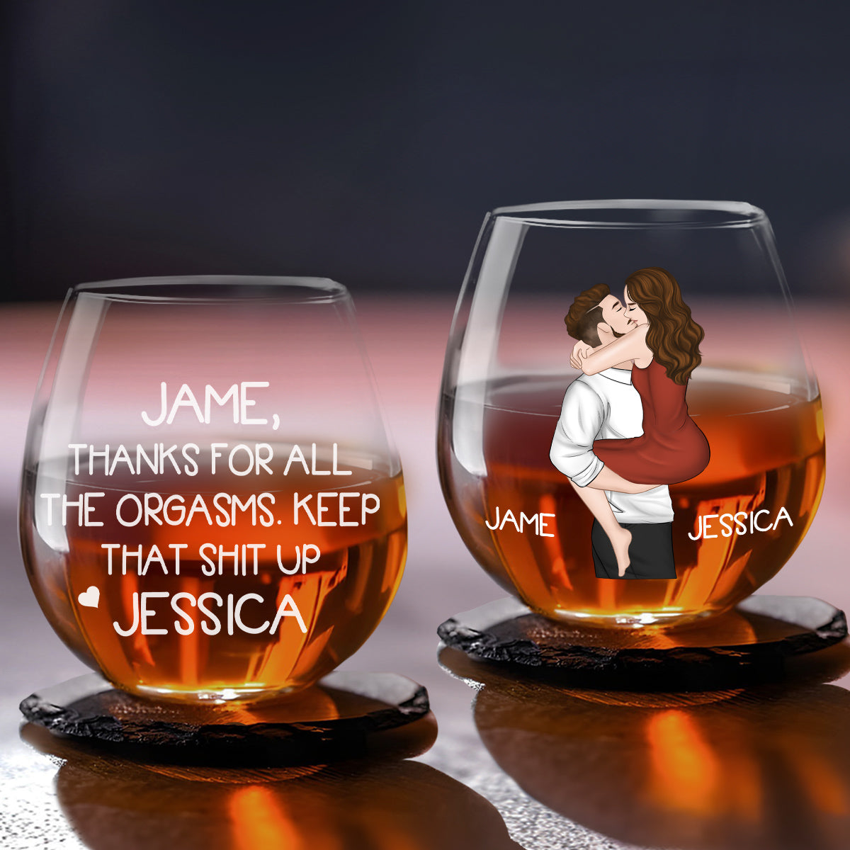 Thanks For All - Personalized Custom Wine Glass