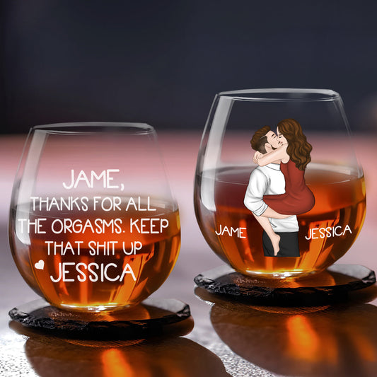 Thanks For All - Personalized Custom Wine Glass