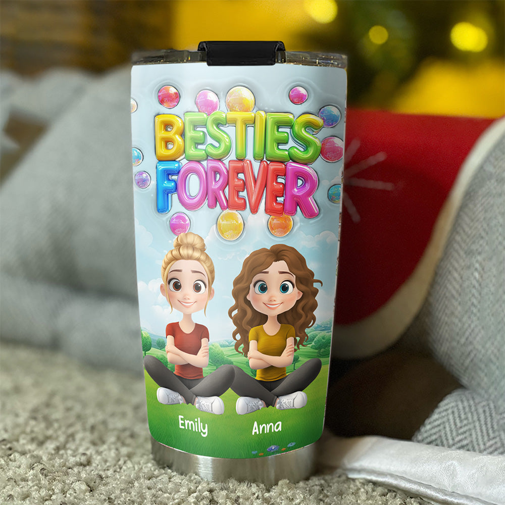 Besties Love Moments - Personalized Custom 3D Inflated Effect Tumbler