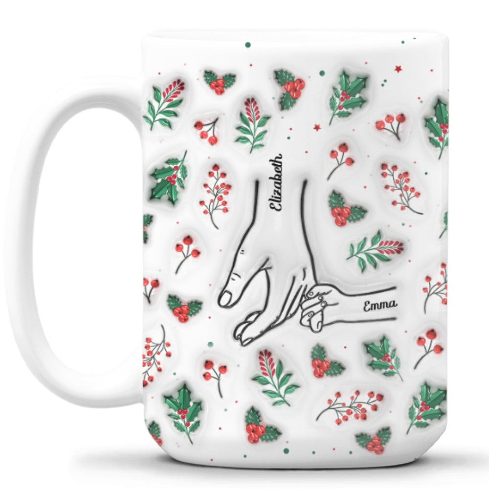 Mom Hold Our Hearts - Personalized Custom 3D Inflated Effect Mug