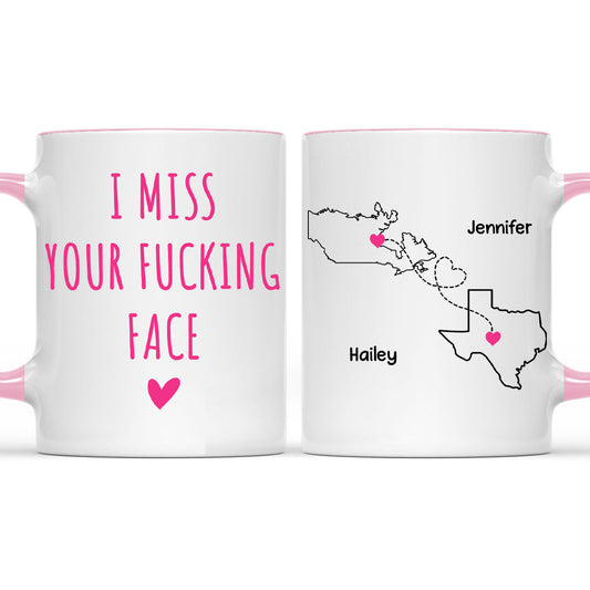 I Miss Your Face - Personalized Custom Accent Mug