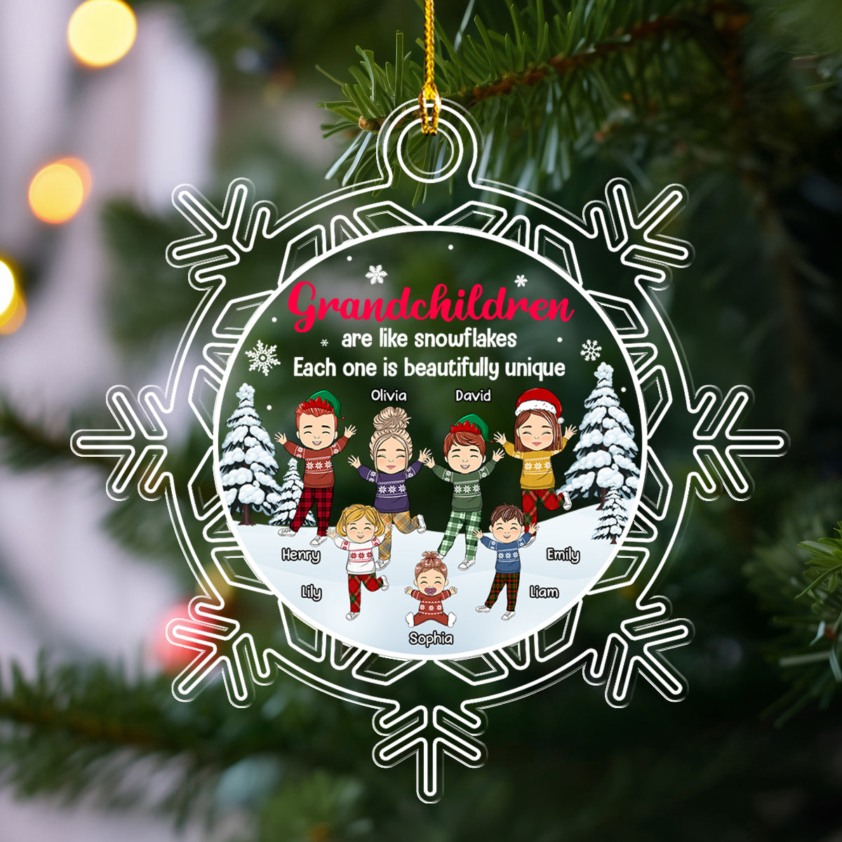 Grandchildren Are Like Snowflakes - Personalized Custom Acrylic Ornament