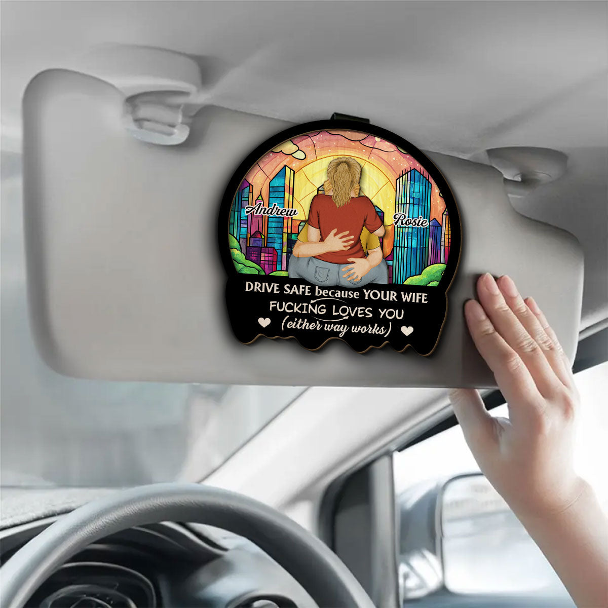 Your Wife Loves You - Personalized Custom Car Visor Clip