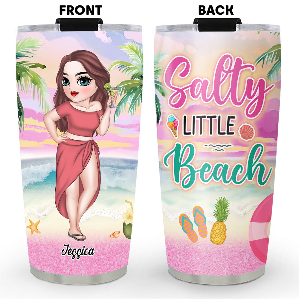 Salty Little Beach  - Personalized Custom Tumbler