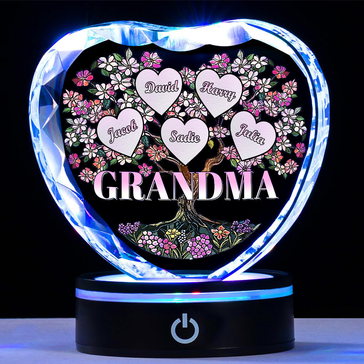 Nana Is The Best - Personalized Custom Crystal Led Light