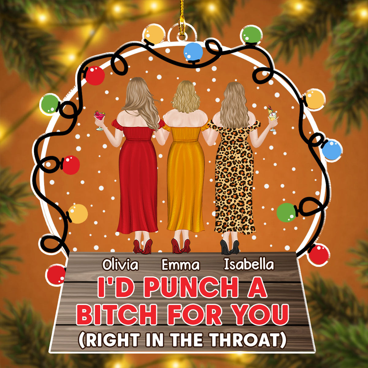 Bestie Love - Personalized Custom Acrylic Ornament 