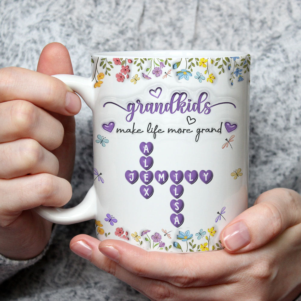 Kids Make Life More Grand - Personalized Custom 3D Inflated Effect Mug