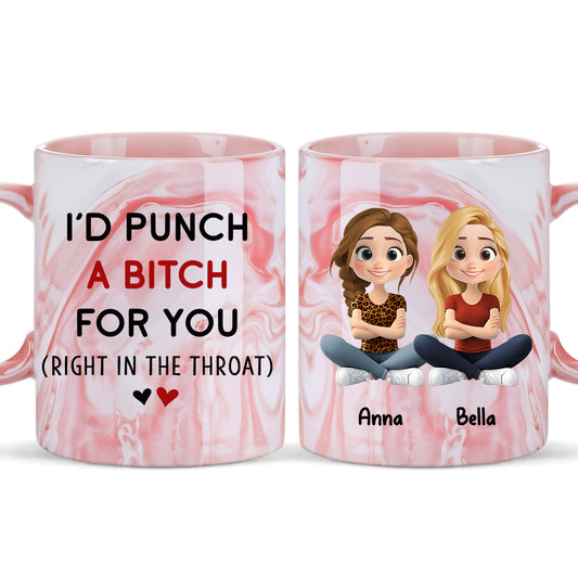 Lovely Besties - Personalized Custom Pink Marble Mug