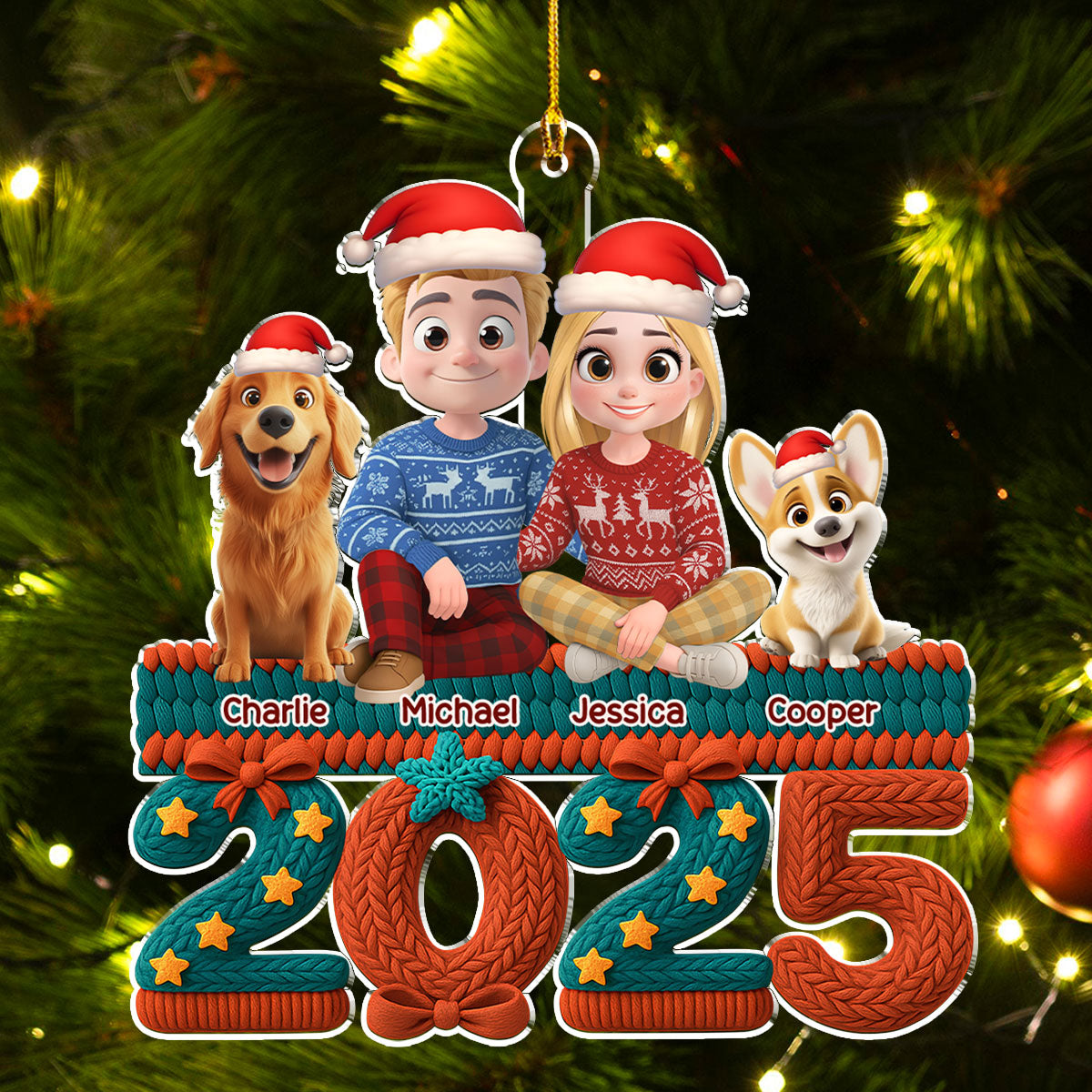 Jolly Year - Personalized Custom 3D Effect Acrylic Ornament