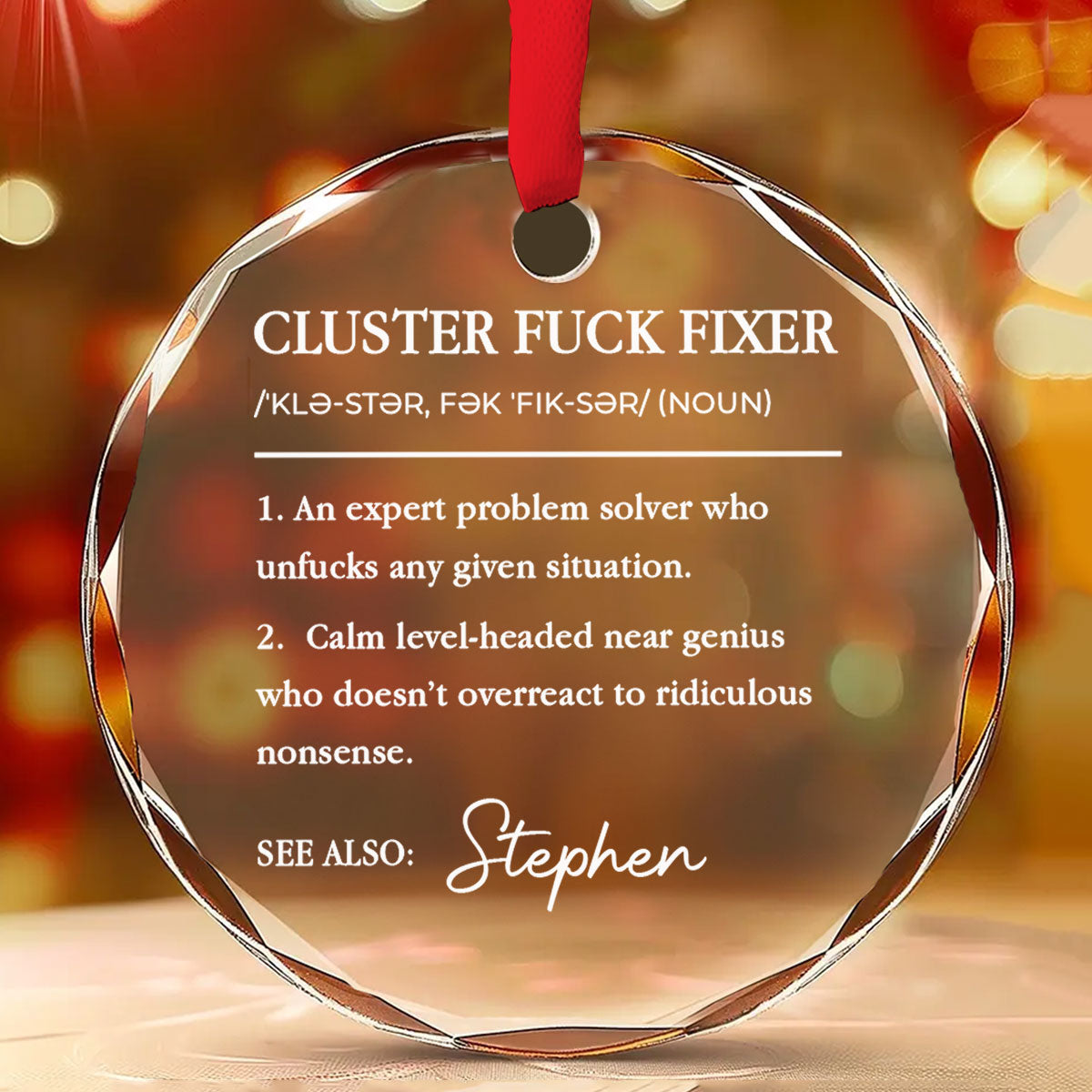 Cluster Fixer - Personalized Custom Glass Ornament