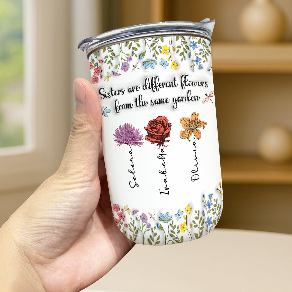 Sisters Are Different Flowers From The Same Garden - Personalized Custom 10oz Tumbler