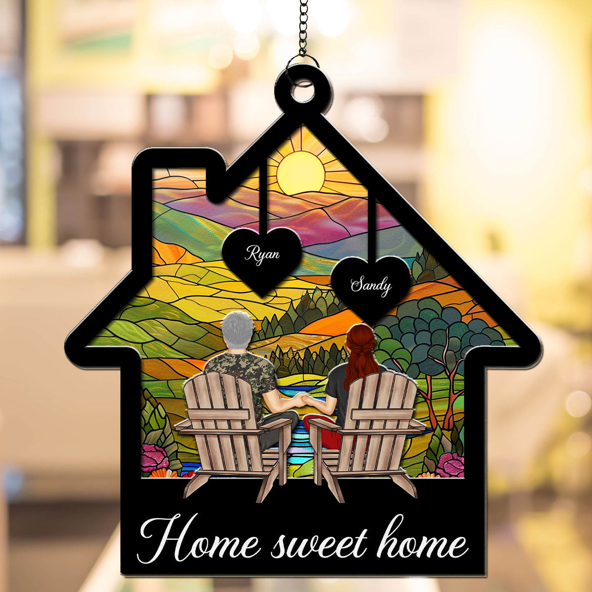 Home Sweet Home - Personalized Custom Suncatcher