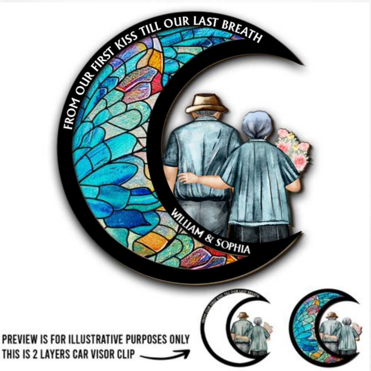 From Our First Kiss Till Our Last Breath - Personalized Custom Car Visor Clip