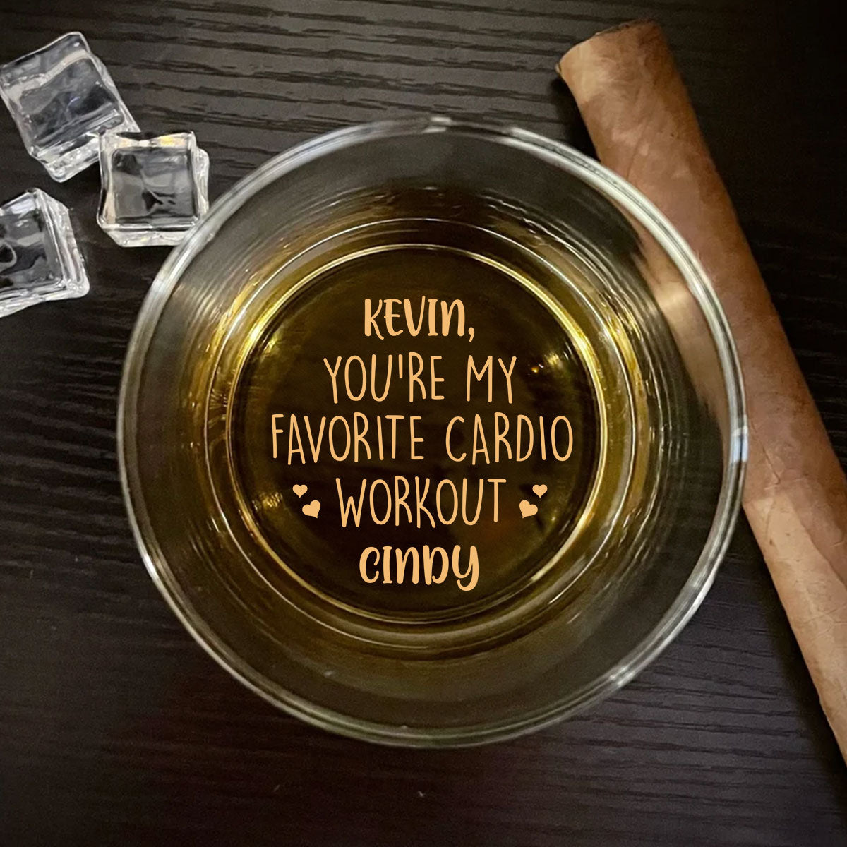 Favorite Cardio - Personalized Custom Engraved Whiskey Glass