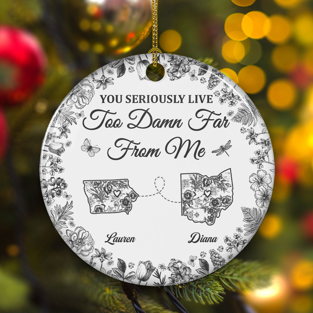 Feels Empty Without You Here - Personalized Custom Ceramic Ornament