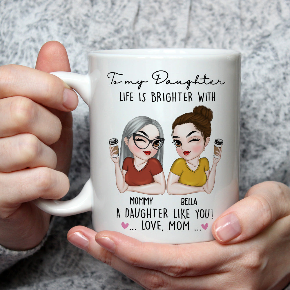 Life Is Brighter With You - Personalized Custom Coffee Mug