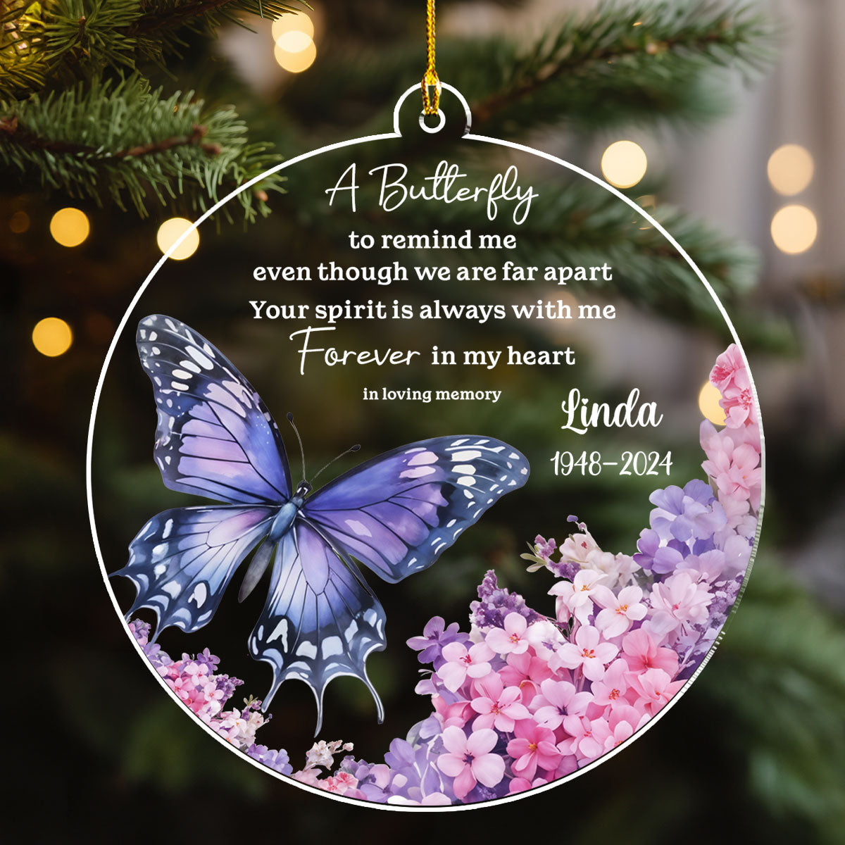 Butterfly Remind Me - Personalized Custom Acrylic Ornament