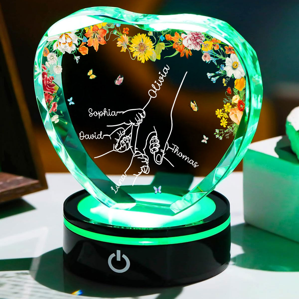 Hold Our Hand - Personalized Custom Crystal Led Light
