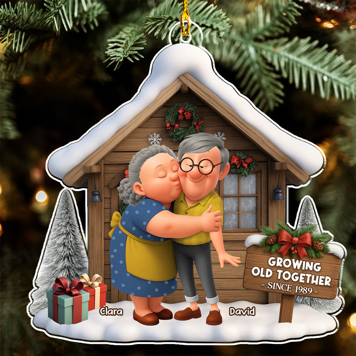 Family Couple Christmas - Personalized Custom Acrylic Ornament
