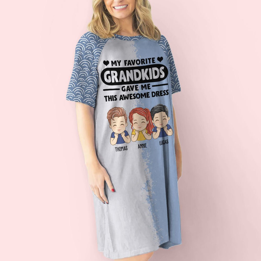 Favorite Grandkids Gave Me - Personalized Custom 3/4 Sleeve Dress