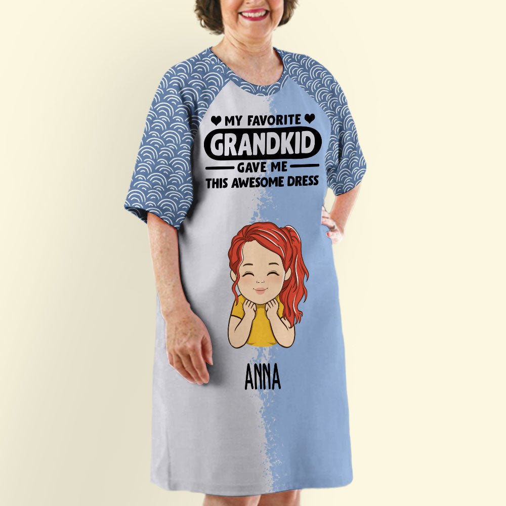 Favorite Grandkids Gave Me - Personalized Custom 3/4 Sleeve Dress