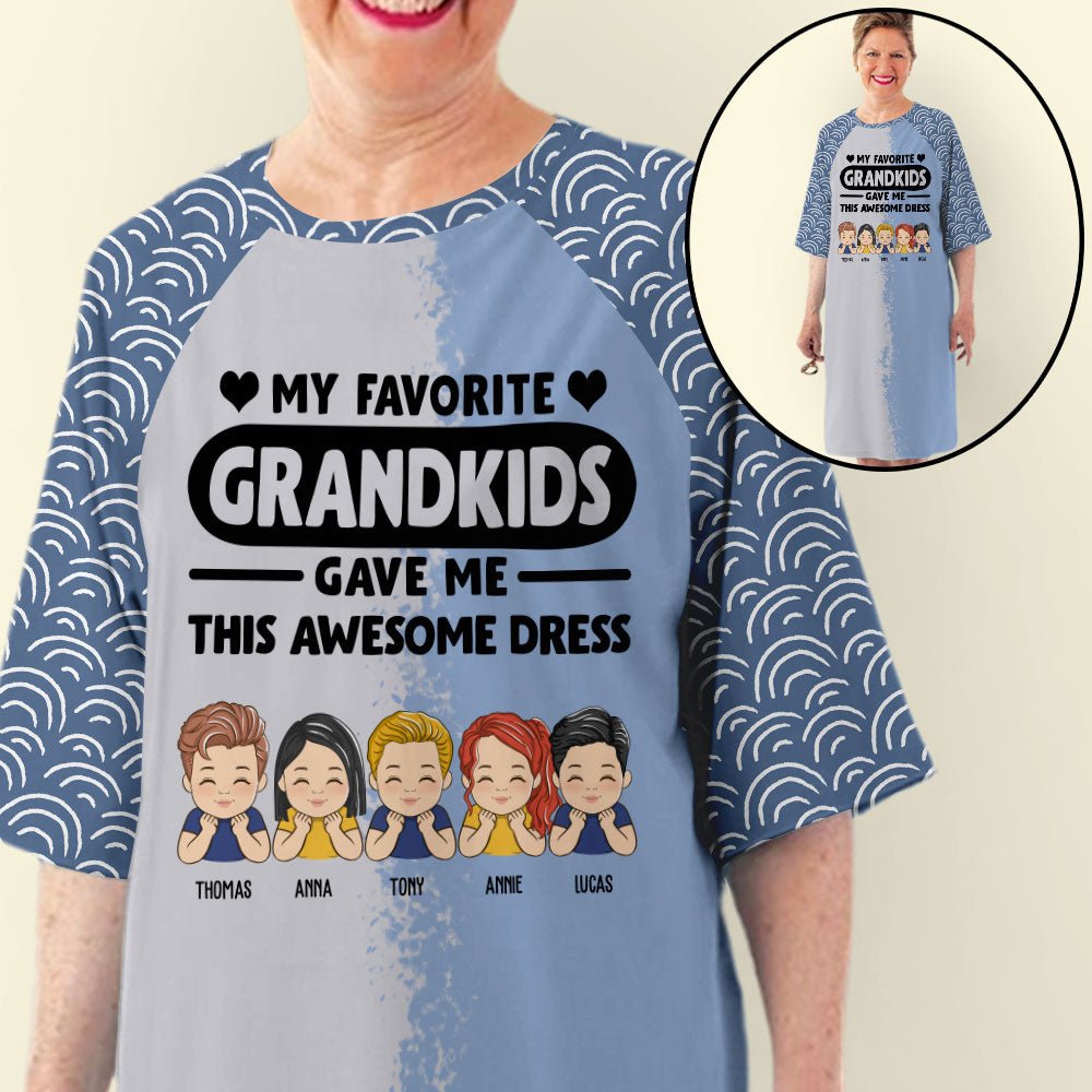 Favorite Grandkids Gave Me - Personalized Custom 3/4 Sleeve Dress