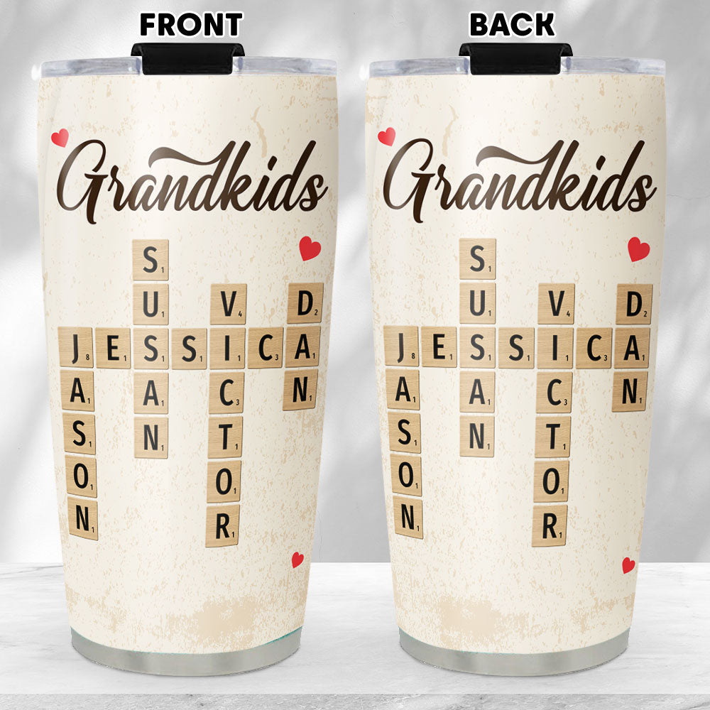 Love My Grandkids Crossword Puzzle - Personalized Custom Tumbler
