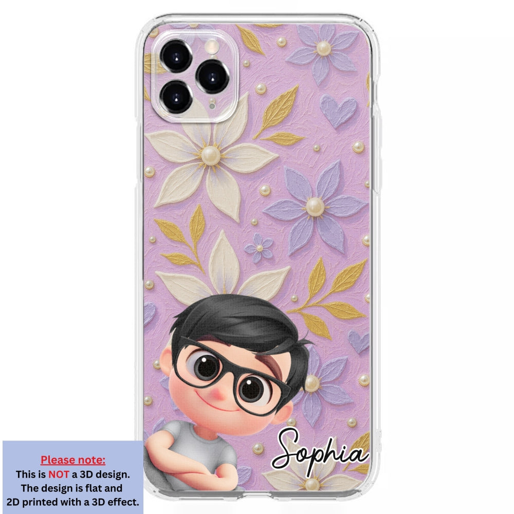 Purple Grandma - Personalized Custom 3D Effect Phone Case