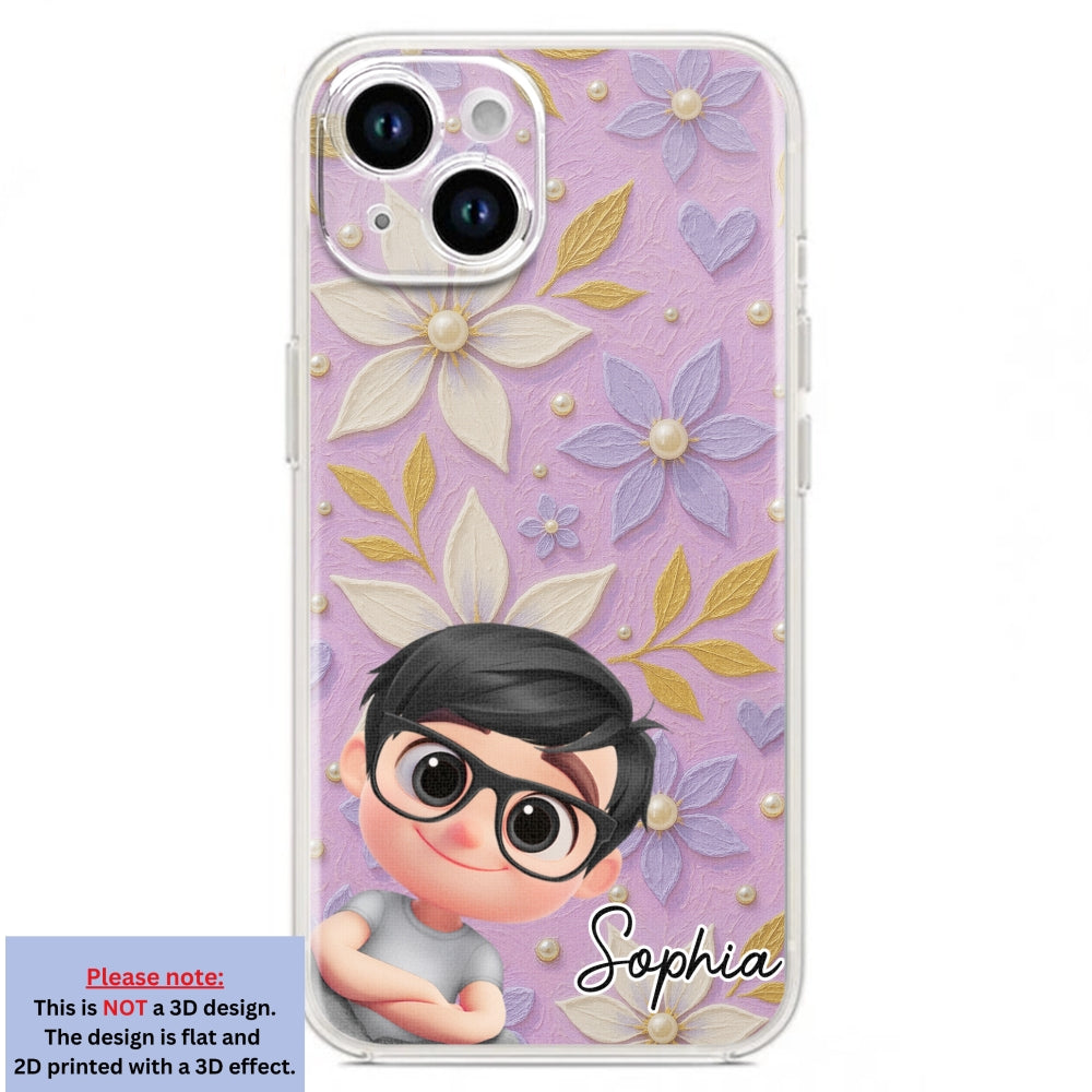 Purple Grandma - Personalized Custom 3D Effect Phone Case