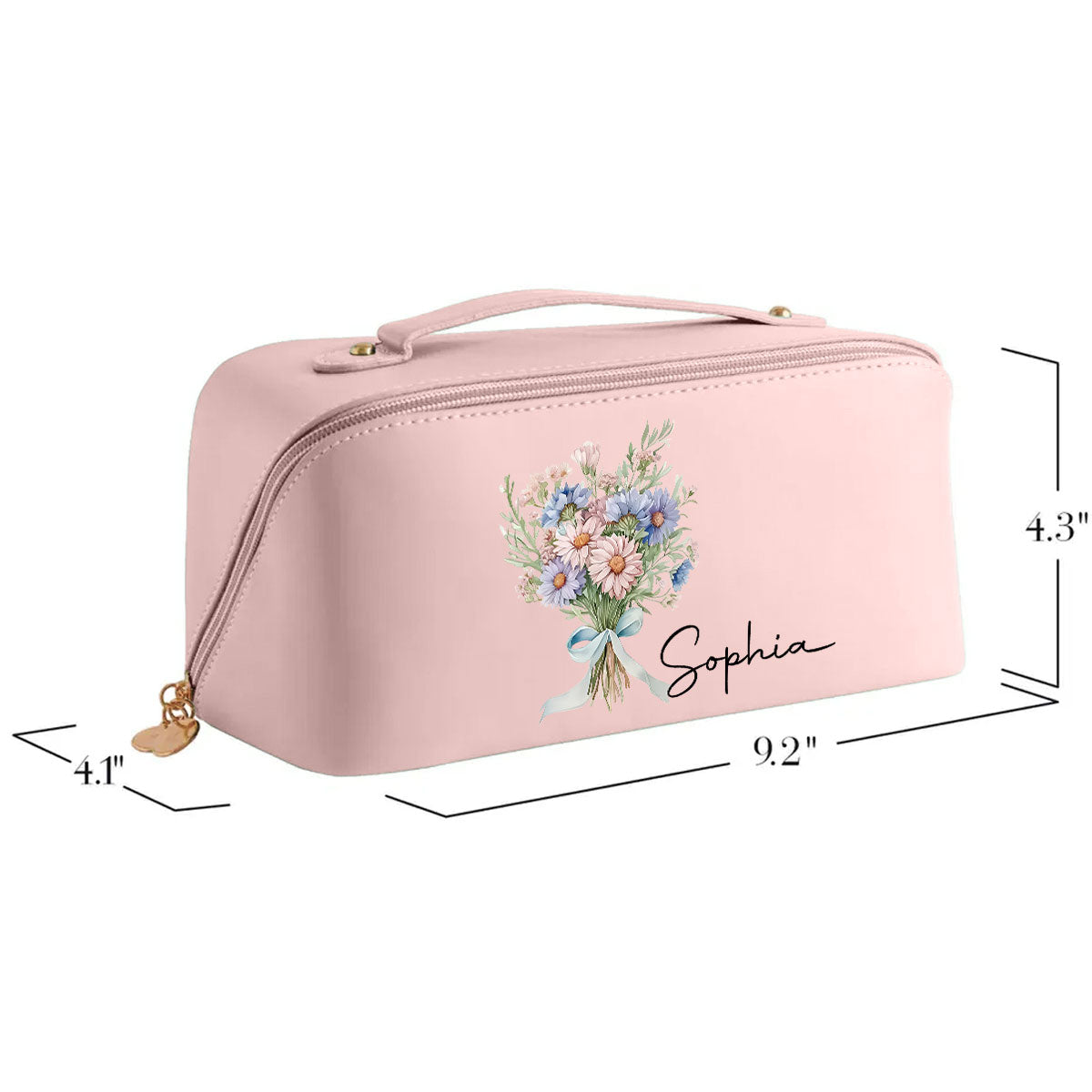 Flowers Do Not Tell They Show - Personalized Custom Leather Makeup Bag