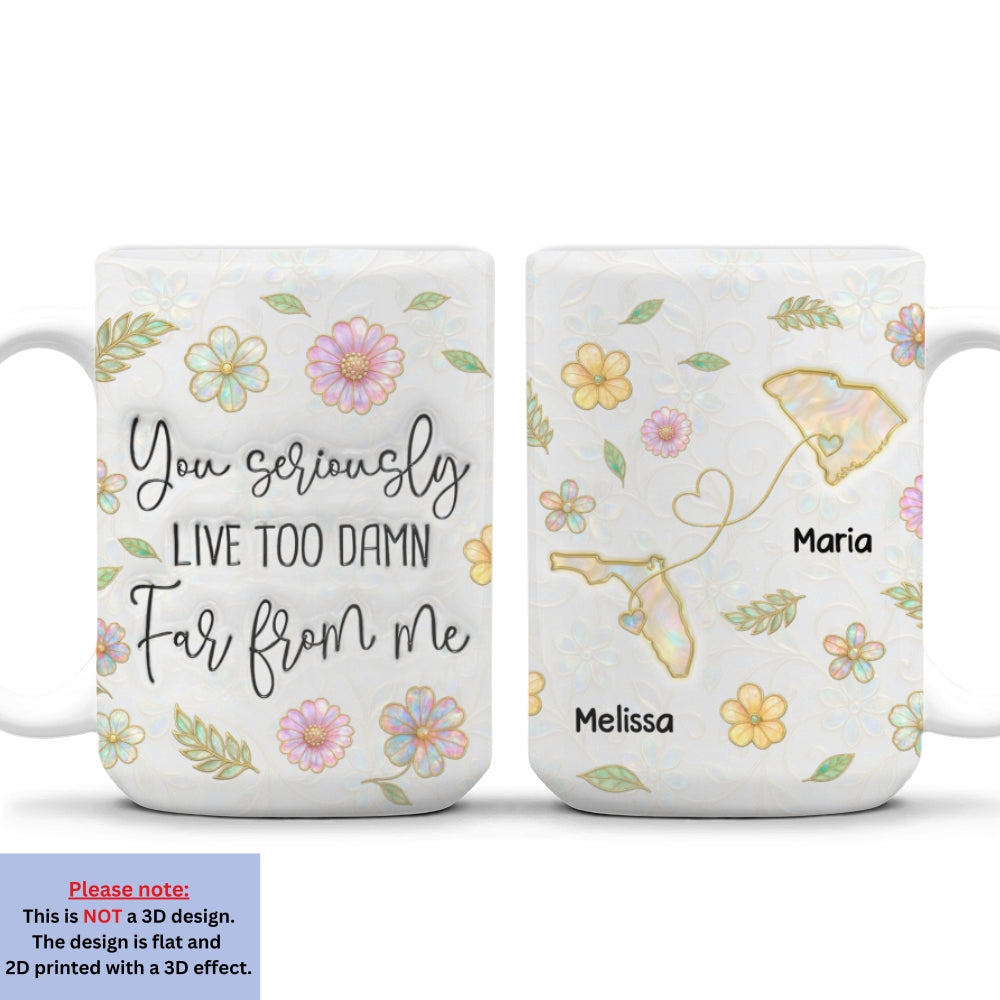 Distance Makes Me Miss You - Personalized Custom 3D Inflated Effect Coffee Mug