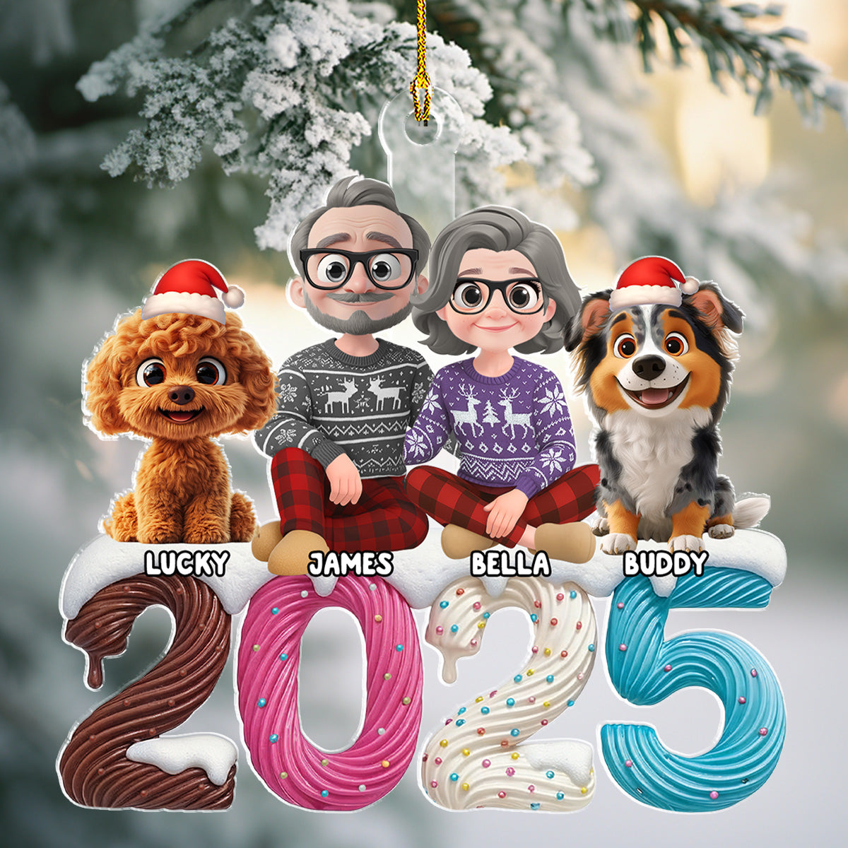 We And Our Kids Cream - Personalized Custom Acrylic Ornament