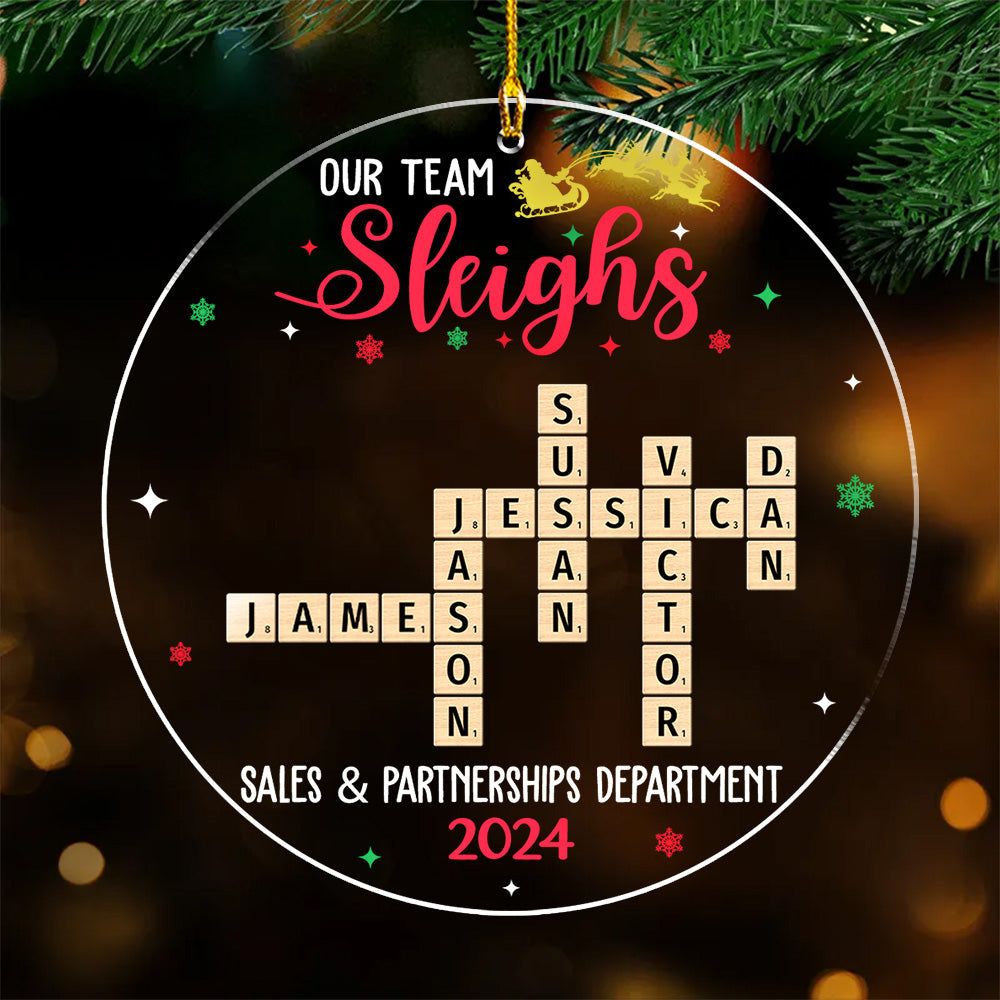 Team Sleighs - Personalized Custom Acrylic Ornament